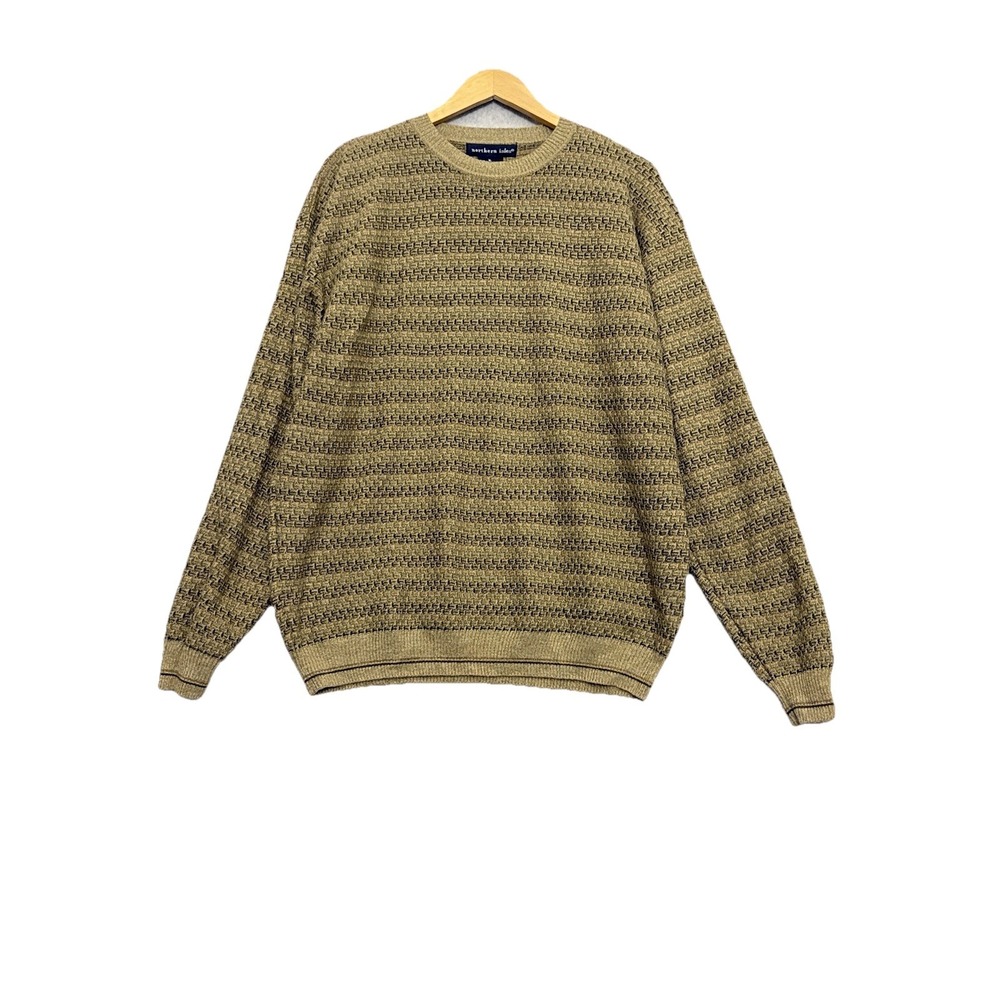 Vintage Northern Isles Sweater Men XL Gold Knit Cosby Grandpa Grunge 90s Corbain